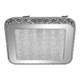 Plafon de Sobrepor LED Quadrado 6000K 12W Bivolt 28x28x7,5cm Metal e Cristal Branco