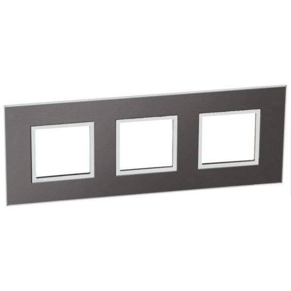 Placa 3X2 Módulos Quadrados Black Brushed Arteor