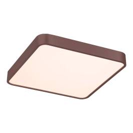 Plafon de Sobrepor LED Quadrado 3000K 42W Bivolt 40x40x10cm Metal e Acrílico Marrom