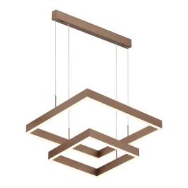 Pendente LED 3000K 80W Bivolt 60x60cm Metal e Acrílico Dourado