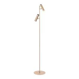 Luminária de Chão Piso LED Direcionável 3000K 10W Bivolt 143xØ25cm Metal e Acrílico Dourado