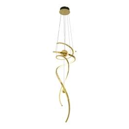 Pendente LED 3000K 80W Bivolt Ø45x100cm Inox e Silicone Champanhe