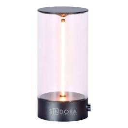 Luminária de Mesa LED Dimerizável Carregamento USB 3000K 1W Bivolt 14xØ7cm Metal e PVC Preto