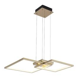 Pendente LED Quadrado 3000K 38W Bivolt 12x57x57cm Inox e Silicone Champanhe