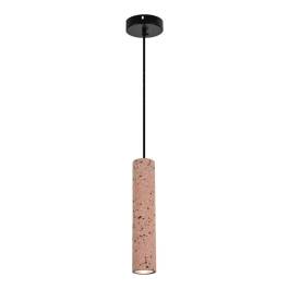 Pendente Cilíndrico Ø6x30cm Metal e Concreto Rose