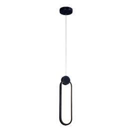 Pendente LED 3000K 16W Bivolt 38x10cm Metal e Silicone Preto