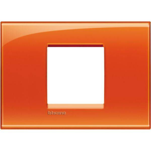 Placa Quadrada 2 Postos Central 4X2 - Arancio