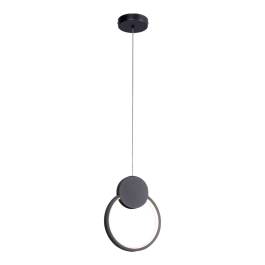 Pendente LED Redondo 3000K 12W Bivolt Ø20x26cm Metal e Silicone Preto