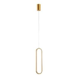 Pendente LED 3000K 20W Bivolt 40x10cm Metal e Silicone Dourado