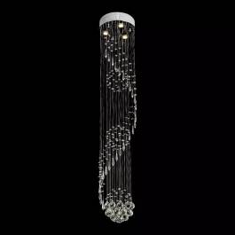 Plafon de Sobrepor LED 3000K 15W Bivolt 150xØ30cm Metal e Cristal Cromado