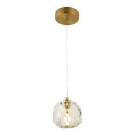 Pendente Ø11cm Metal e Cristal Bronze