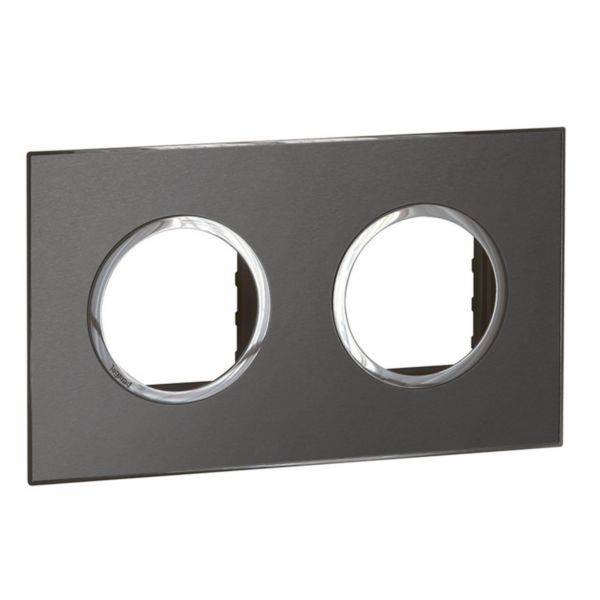 Placa 2X2 Módulos Redondos Black Brushed Arteor
