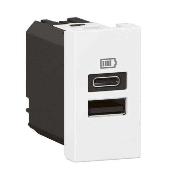 Carregador USB X2 A+C 3A 15W 1M Branco - Arteor