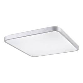 Plafon de Sobrepor LED Quadrado 3000K/4000K/6000K Multitemperatura 120W Bivolt 49x49x5cm Metal e Acrílico Prata