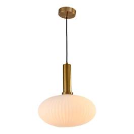 Pendente Ø30x17cm Metal e Vidro Bronze e Fosco