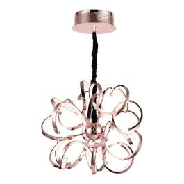 Pendente LED 3500K 69W Bivolt Ø60cm Metal e Acrílico Rosê