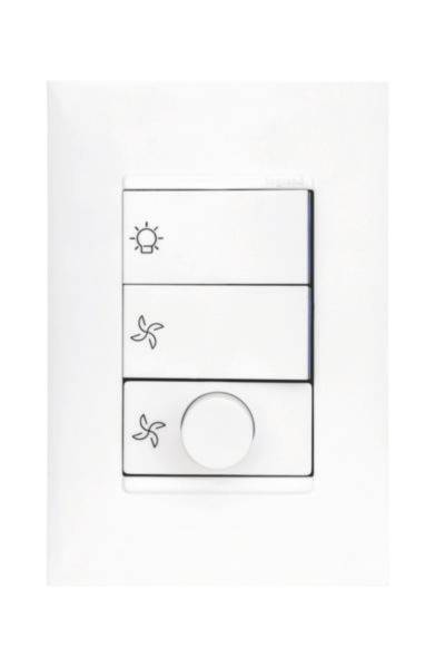 1 Controle Ventilador Bivolt 4X2 Branca - Pial Plus+