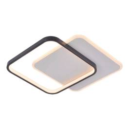 Plafon de Sobrepor LED 3000K 58W Bivolt 40x40cm Metal, Acrílico e Silicone Preto