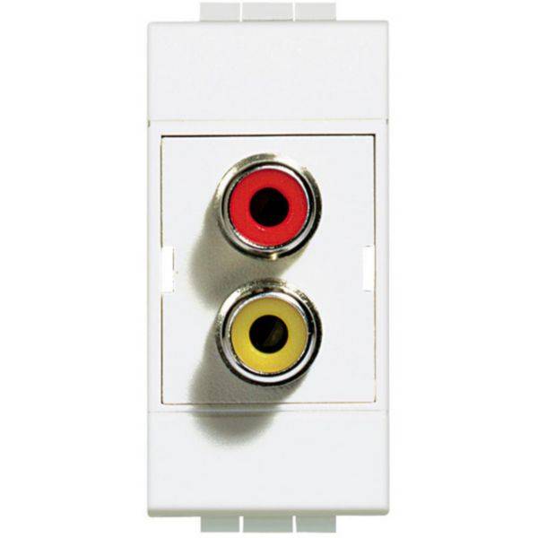 Tomada Audio Vídeo 2X Rca Vermelho+Amarelo - Light