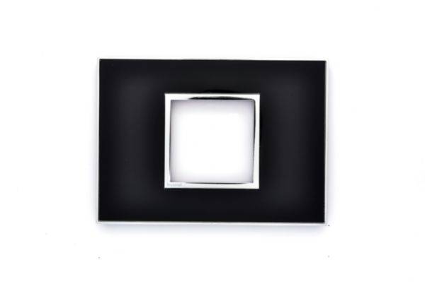 Placa 2 Postos 4X2 Quadrados Mirror Black Arteor -