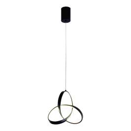 Pendente LED Redondo 3000K 20W Bivolt Ø20cm Metal e Silicone Preto