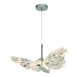 Pendente LED 3000K 8W Bivolt 20x14cm Metal e Cristal Cromado