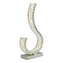 Luminária de Mesa LED 3000K 15W Bivolt 51x23cm Metal e Cristal Cromado