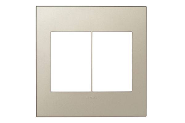 Placa 3+3 Postos 4X4 Quadrados Champagne Arteor