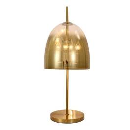 Luminária de Mesa 80xØ33cm Metal e Vidro Dourado
