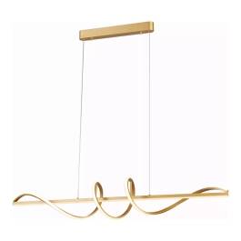 Pendente LED 3000K 75W Bivolt 120x20cm Alumínio e Silicone Dourado