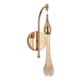 Arandela de Parede LED 3000K 5W Bivolt 23cm Metal e Cristal Dourado