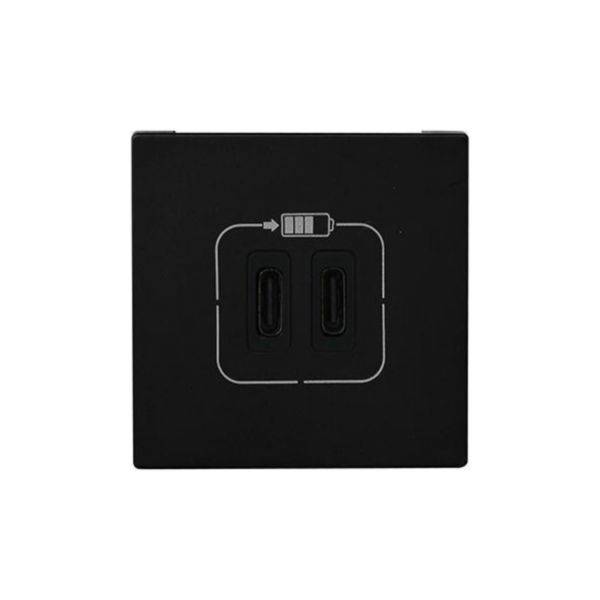 Carregador 2X USB Tipo C+C 3A 2M Preta - Pial Plus+