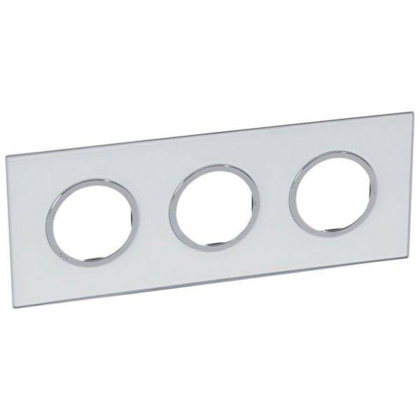 Arteor - Placa 3x2 modulos redondos Mirror White - Instalação à face - Acabamento brilhante - Proteção IP40