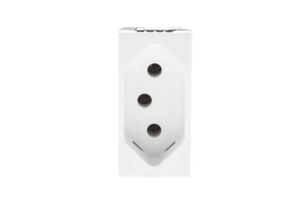 Tomada 2P+T Borne Automatico 10A Branca - Pialplus