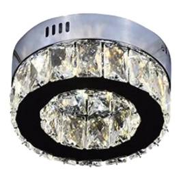 Plafon de Sobrepor LED Redondo 3000K/4000K/6000K Multitemperatura 12W Bivolt Ø20cm Inox e Cristal Cromado