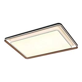 Plafon de Sobrepor LED Retangular 3000K/4000K/6000K Multitemperatura 190W Bivolt 108x70x9cm Metal e Policarbonato Cinza e Marrom