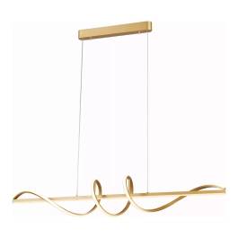 Pendente LED 3000K 63W Bivolt 100x20cm Alumínio e Silicone Dourado