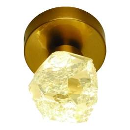 Plafon de Sobrepor LED 3000K 5W Bivolt Ø8,5x17cm Metal e Cristal Bronze