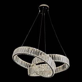 Pendente LED 3000K 90W Bivolt Ø80cm Metal e Cristal Dourado