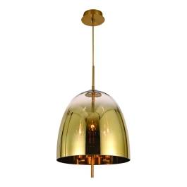 Pendente Ø33x55cm Metal e Vidro Dourado