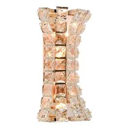 Arandela de Parede 32x18cm Metal e Cristal Dourado