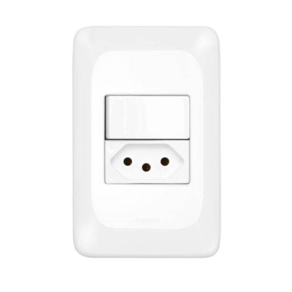 Interruptor Simples +Tomada 2P+T 10A 4X2 - Pial Po