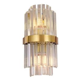 Arandela de Parede 55x23x11cm Metal e Cristal Bronze e Transparente
