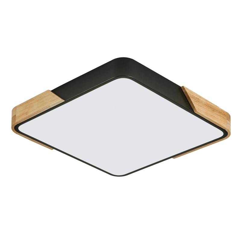 Plafon Led De Sobrepor Madeira E Metal 120w