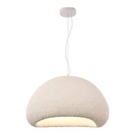 Pendente Ø40x30cm Metal e Resina Branco
