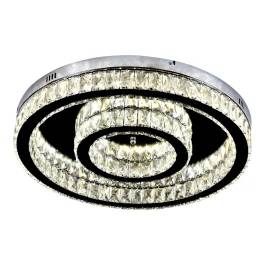 Plafon de Sobrepor LED 3000K 4000K 6000K Multitemperatura 21W Bivolt Ø20cm Inox e Cristal Cromado
