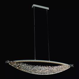 Pendente LED 3000K 18W Bivolt 100x10x20cm Metal e Cristal Cromado