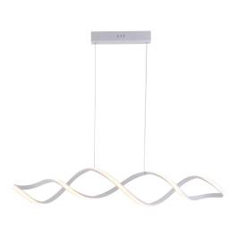 Pendente LED 3000K 55W Bivolt 100cm Alumínio e Silicone Branco