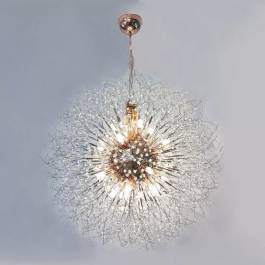 Pendente Ø80cm Cristal e Metal Dourado