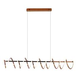 Pendente LED 3000K 65W Bivolt 90cm Inox e Silicone Champanhe